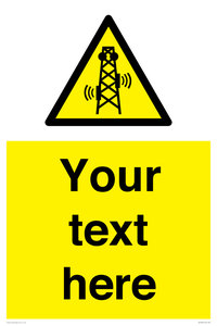 Custom warning RF radiation transmitter
